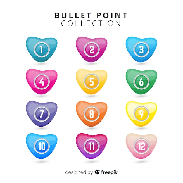 Free Vector gradient bullet point collection