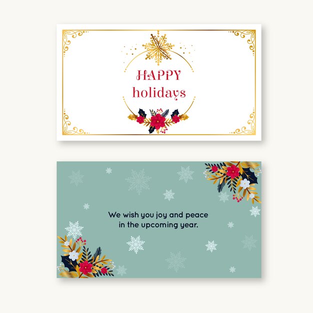 Gradient business christmas cards set