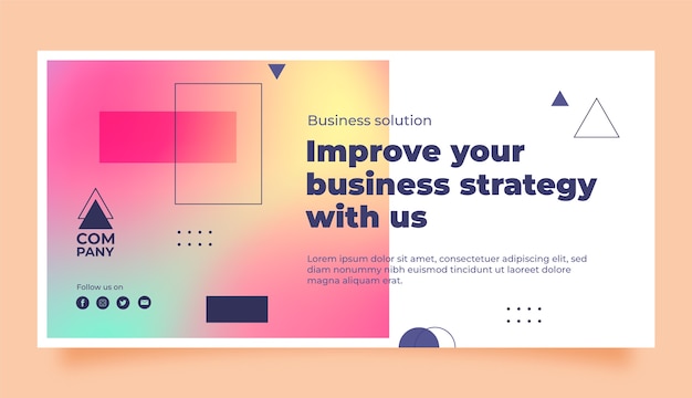 Free vector gradient business horizontal banner