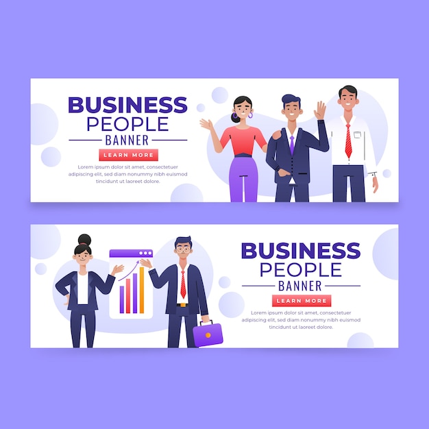 Free vector gradient business people banner