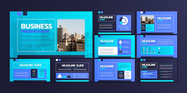 Free Vector gradient business presentation templates