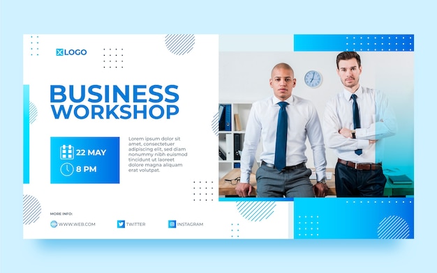 Free Vector gradient business workshop facebook post template