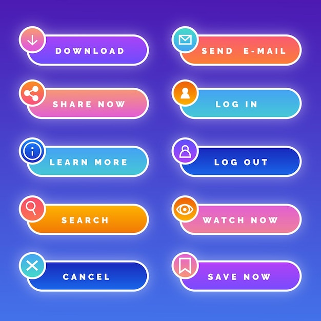 Free Vector gradient call to action button pack