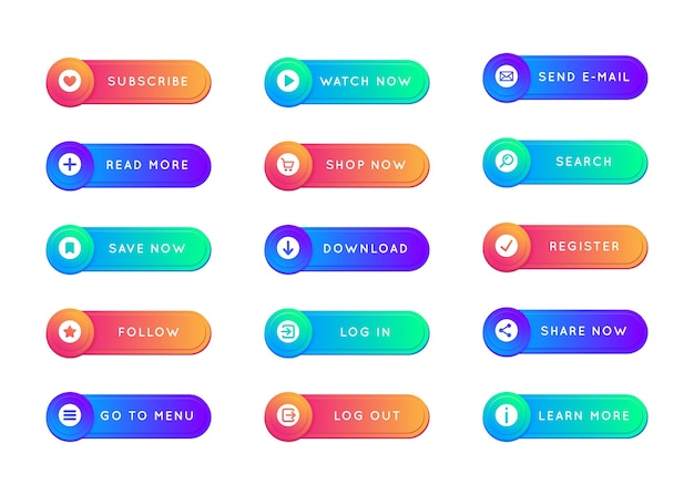 Free Vector gradient call to action button pack