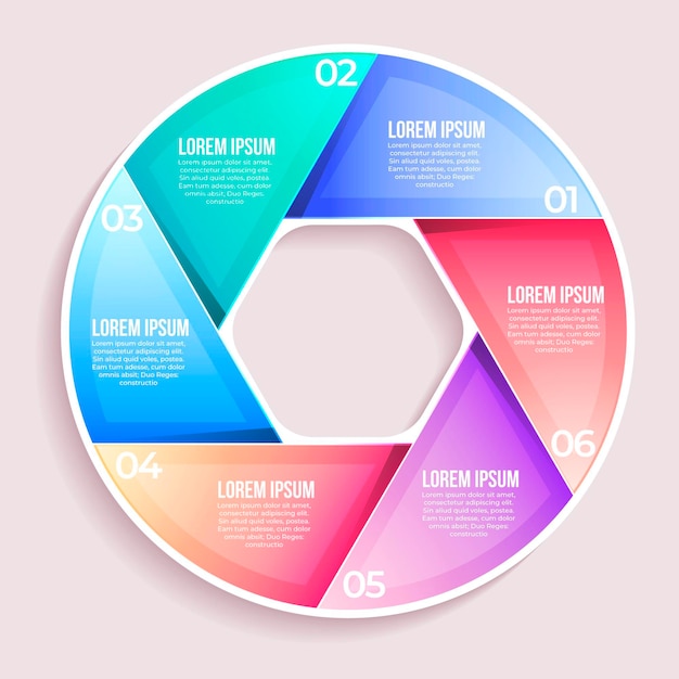 Gradient circular diagram infographic template