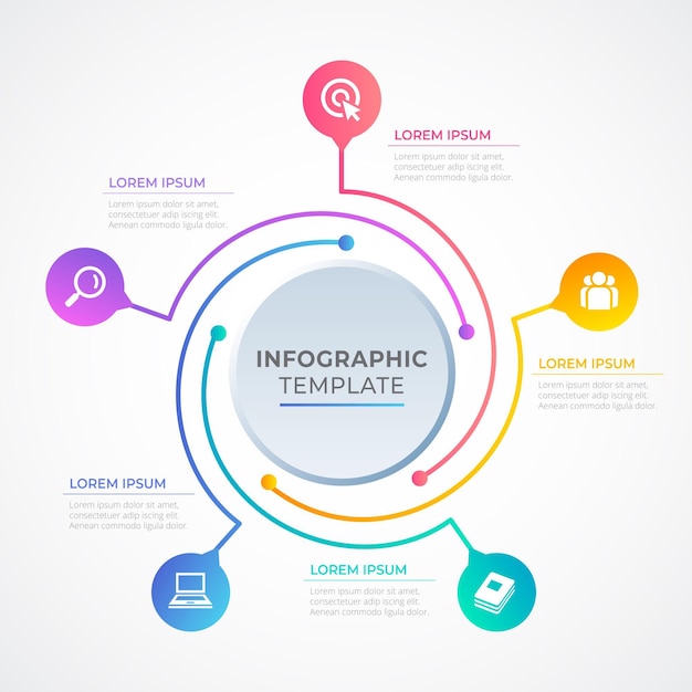 Gradient circular diagram infographic template