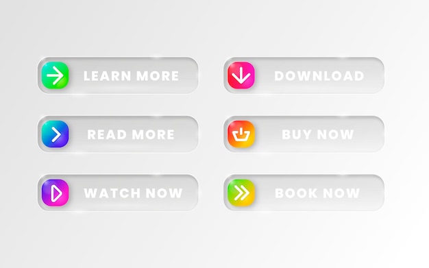 Free Vector gradient colored call to action buttons