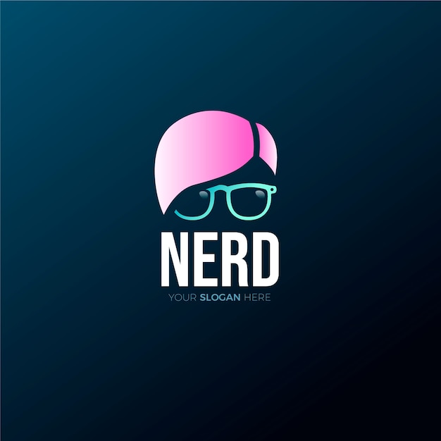 Free Vector gradient colored nerd logo template