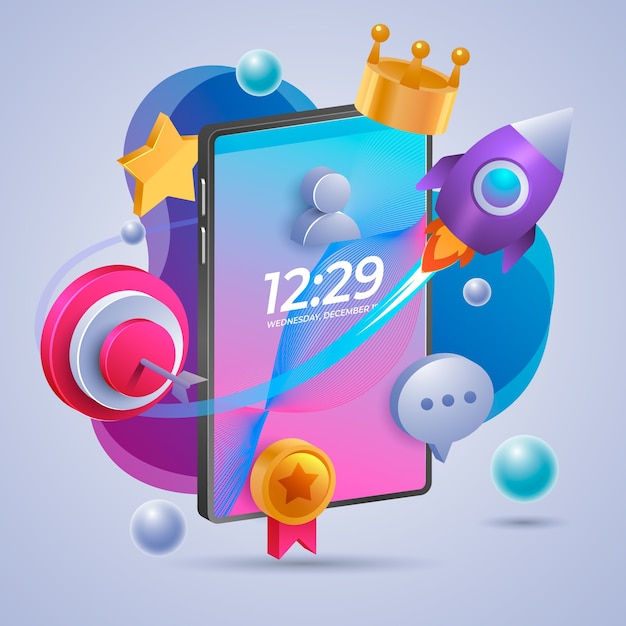 Free Vector gradient creative gamification illustration