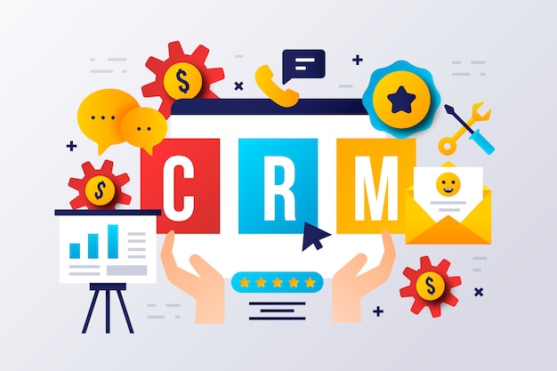 Free Vector gradient crm illustration