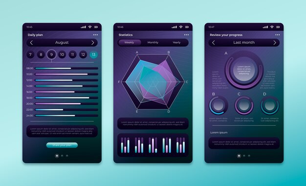 Gradient dark mode app template