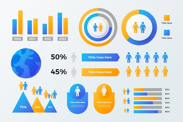 Free Vector gradient demographic chart infographic