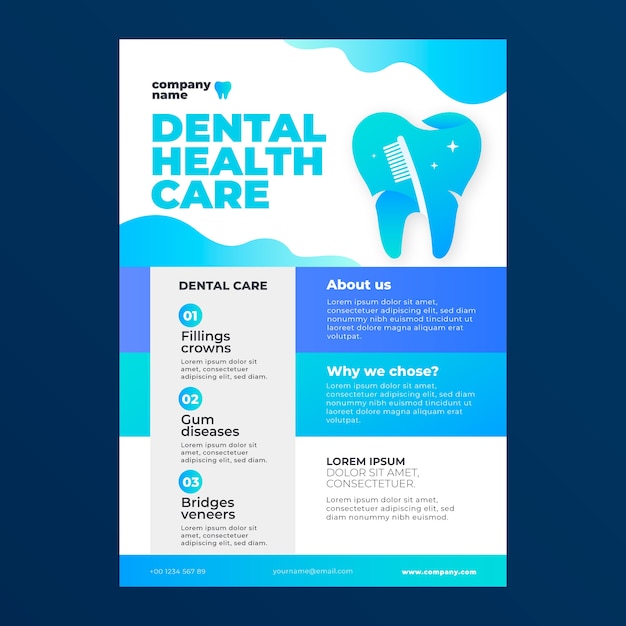 Gradient dental flyer template