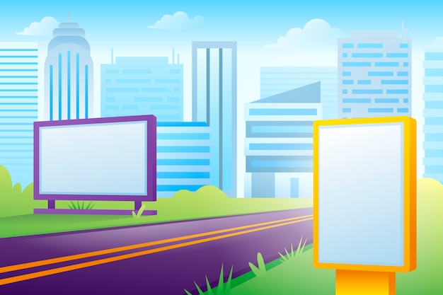 Free Vector gradient digital signage illustration