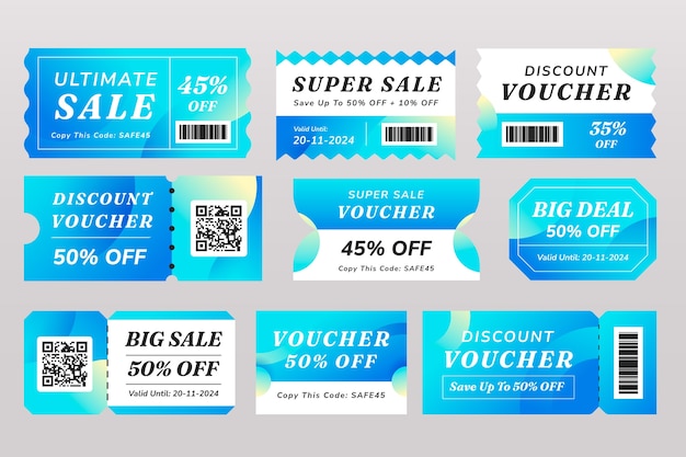 Free vector gradient discount ticket illustration