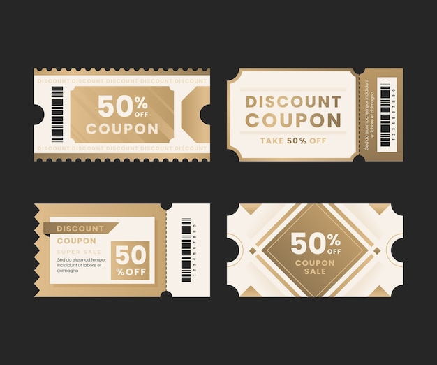 Free vector gradient discount ticket template