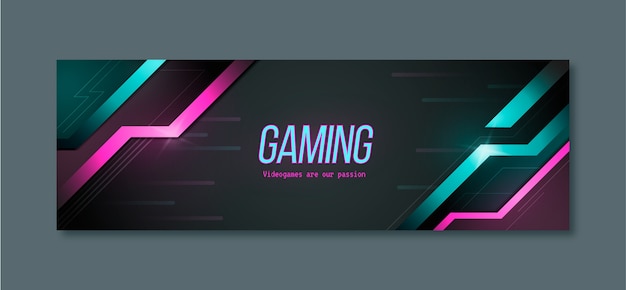 Gradient duotone gaming twitter header