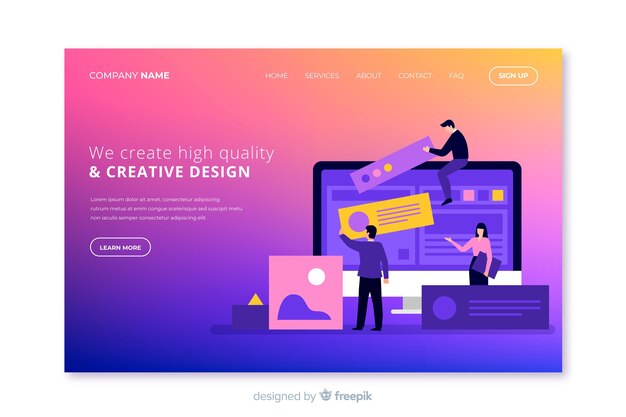 Gradient effect landing page