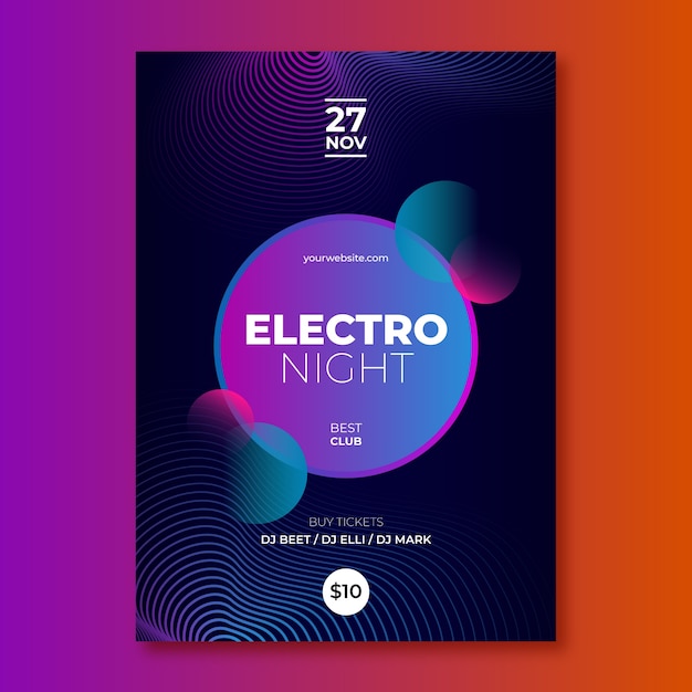 Gradient electronic music template design