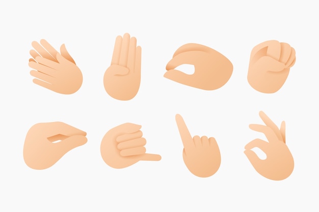 Free vector gradient emoji hands element