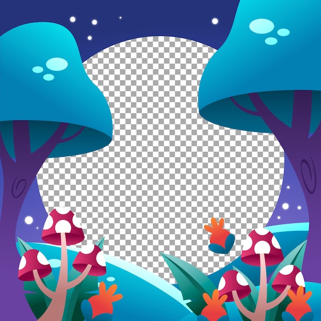 Free Vector gradient enchanted forest frame