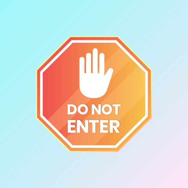 Free Vector gradient do not enter sign  design