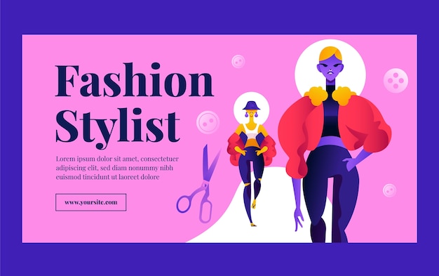 Free vector gradient fashion stylist facebook template