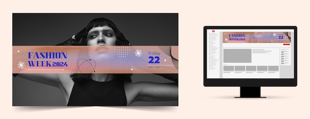Gradient fashion week   youtube channel art