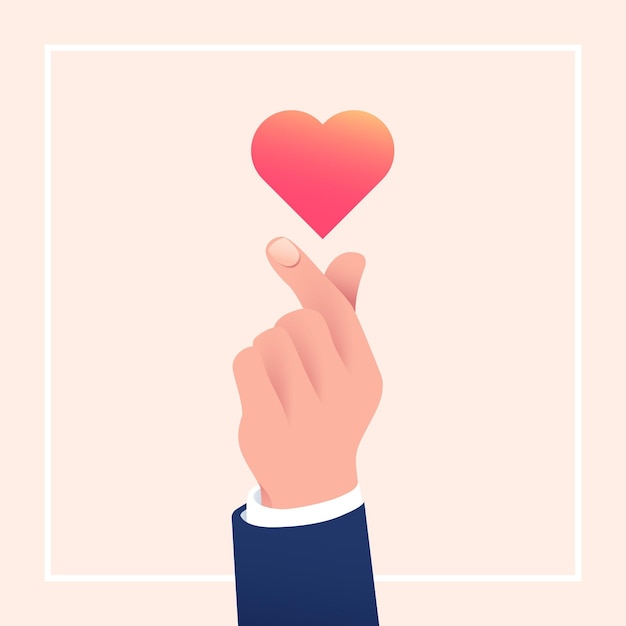 Free Vector gradient finger heart