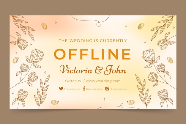 Free Vector gradient floral twitch background for wedding