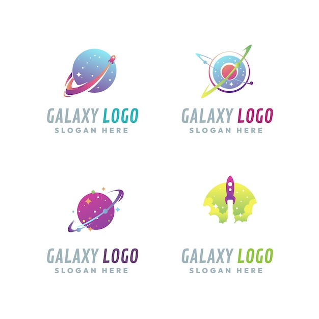 Free Vector gradient galaxy logo template