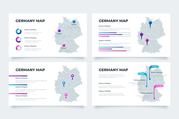 Gradient germany map infographic