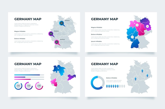 Gradient germany map infographic