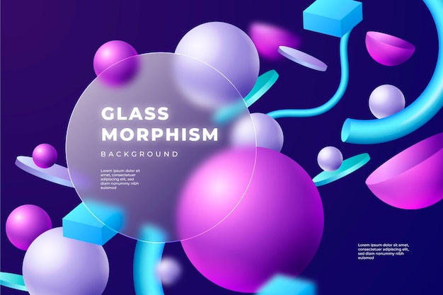 Free vector gradient glassmorphism background