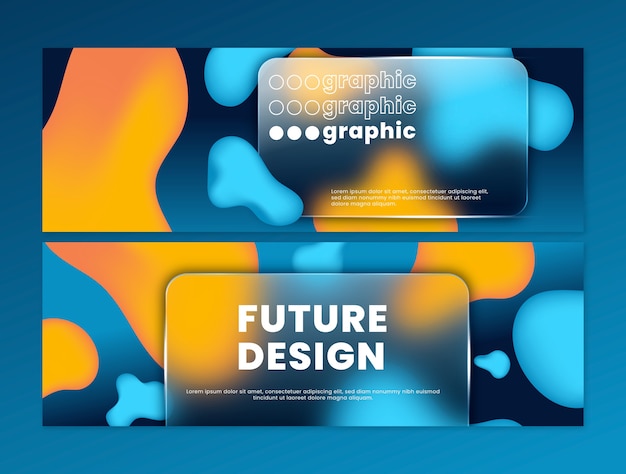 Gradient glassmorphism horizontal banner