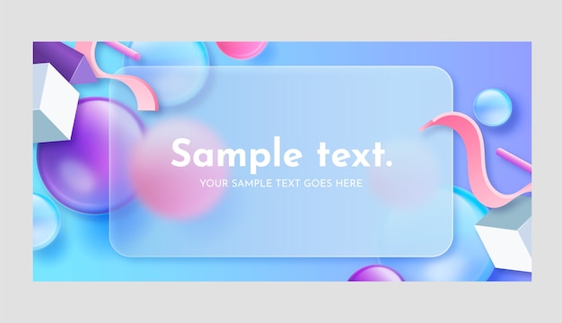 Gradient glassmorphism horizontal banner