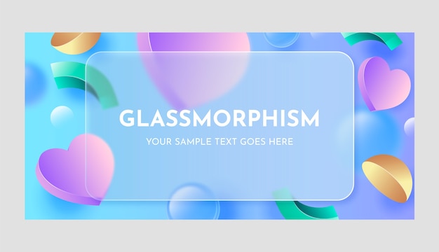 Free vector gradient glassmorphism horizontal banner