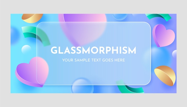 Gradient glassmorphism horizontal banner