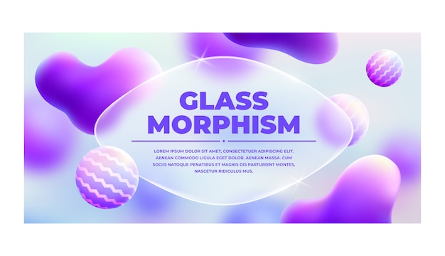 Gradient glassmorphism horizontal banner