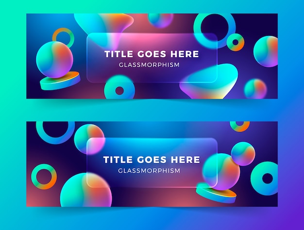 Gradient glassmorphism horizontal banner