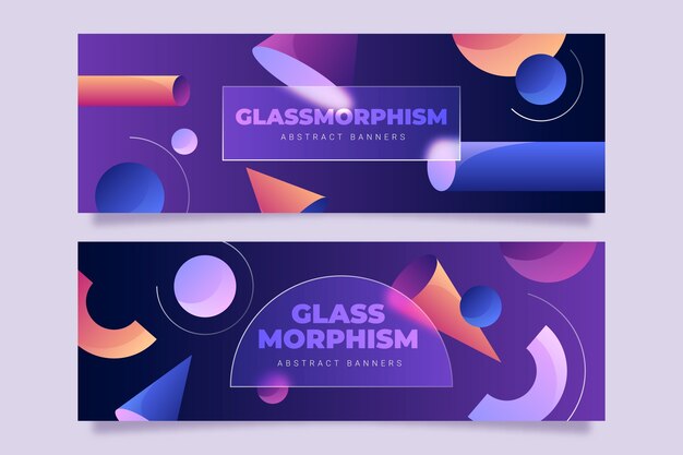 Gradient glassmorphism horizontal banner