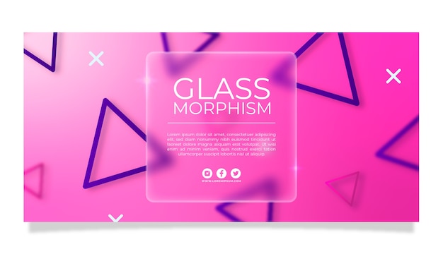 Free vector gradient glassmorphism horizontal banner