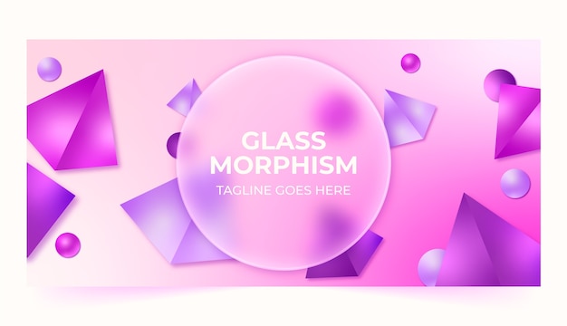 Free vector gradient glassmorphism horizontal banner