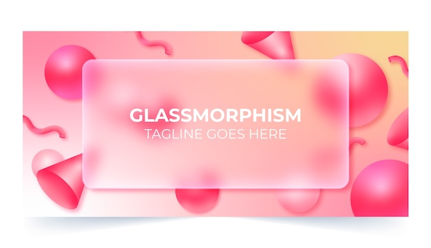 Free vector gradient glassmorphism horizontal banner