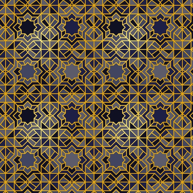 Gradient golden arabic pattern