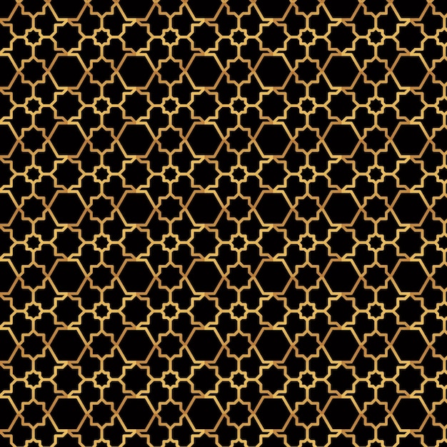 Gradient golden arabic pattern