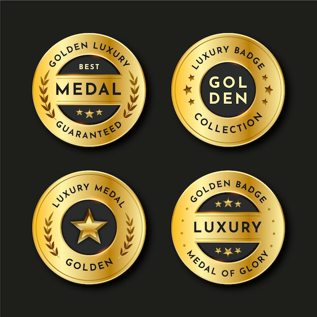 Gradient golden luxury badges collection