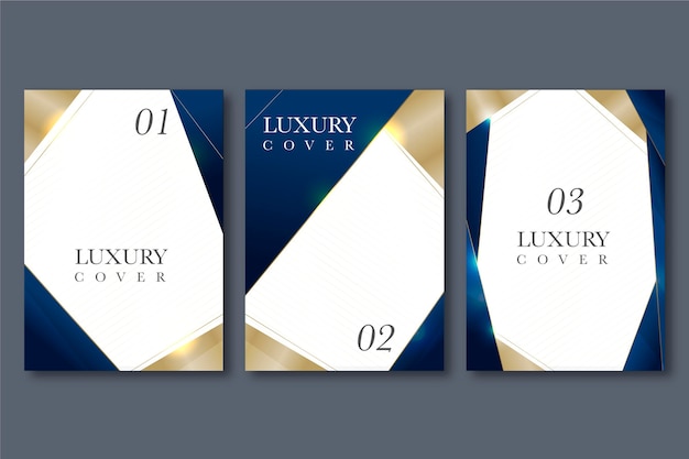 Free Vector gradient golden luxury covers collection