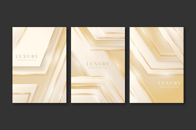 Free Vector gradient golden luxury covers collection