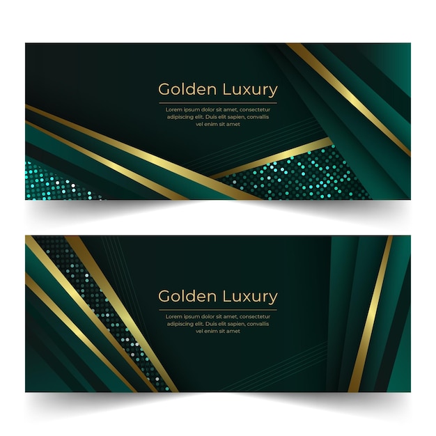 Free Vector gradient golden luxury horizontal banners set